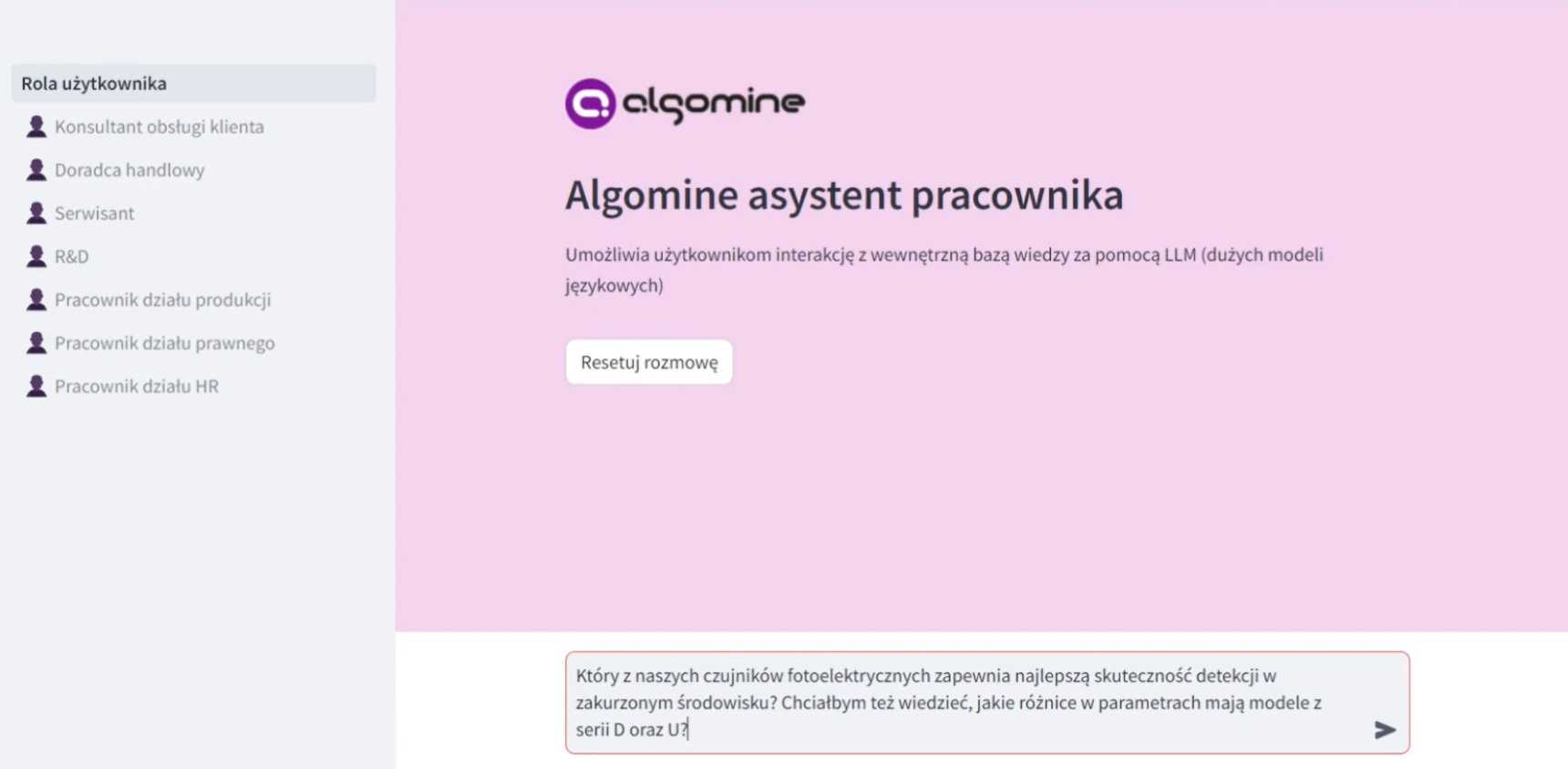 Chat gen AI assistant from Algomine